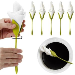 Kit 16 Flores Porta Guardanapos Jantar Elegante - Frete Grátis