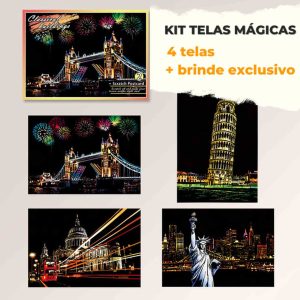 Kit com 4 Telas de Desenhos Mágicos Lumier + Caneta Exclusiva + (Frete Grátis)